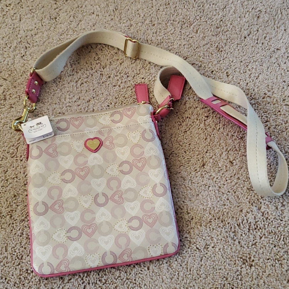 NEW Pink Heart Coach Purse